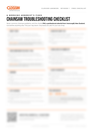 Chainsaw troubleshooting checklist
